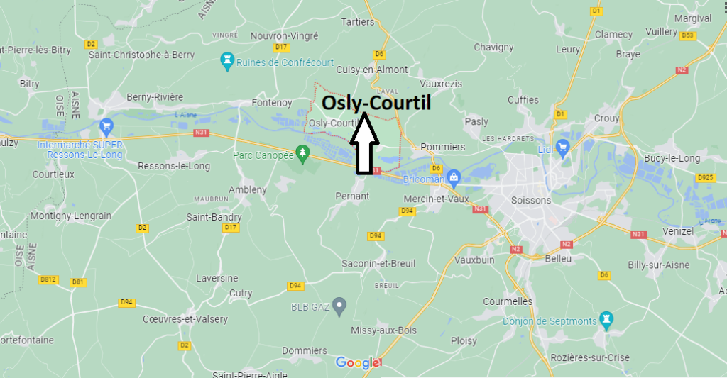 Où se trouve Osly-Courtil? Où se situe Osly-Courtil (02290) | Où se trouve