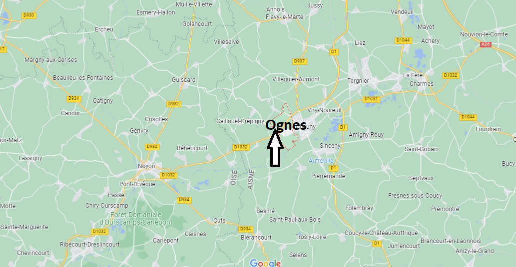 Où se situe Ognes (02300)