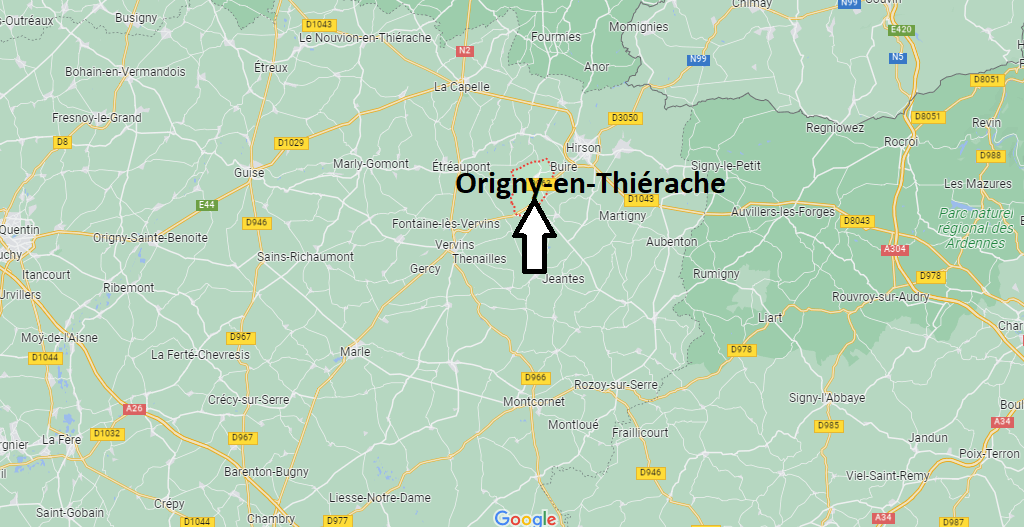 Où se situe Origny-en-Thiérache (02550)