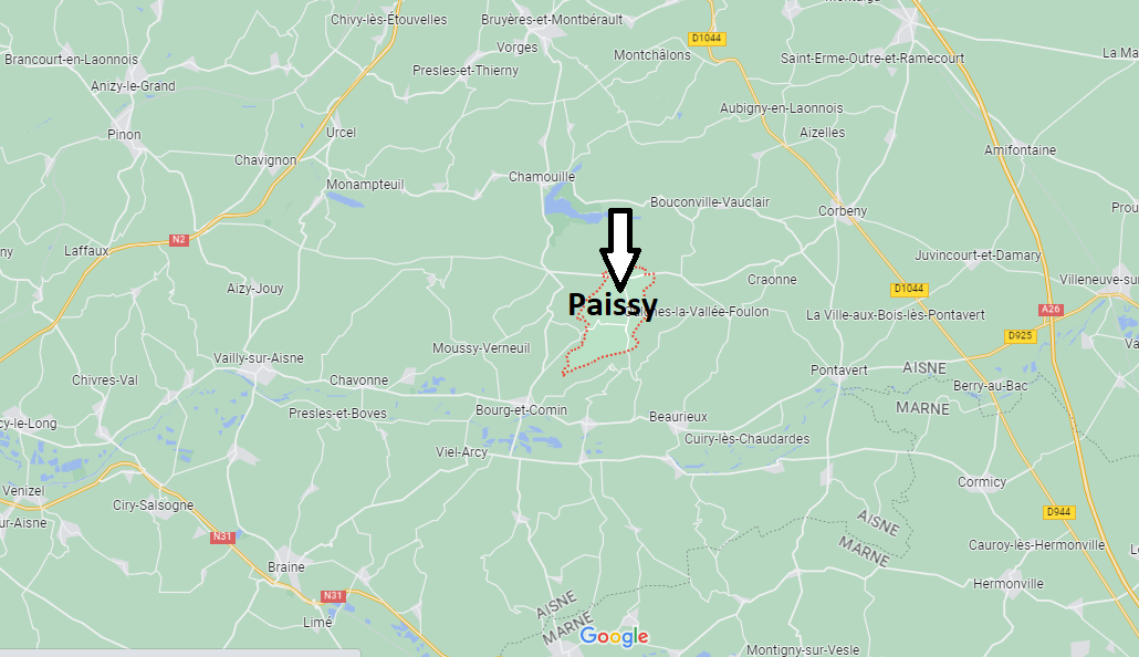 Où se situe Paissy (02160)