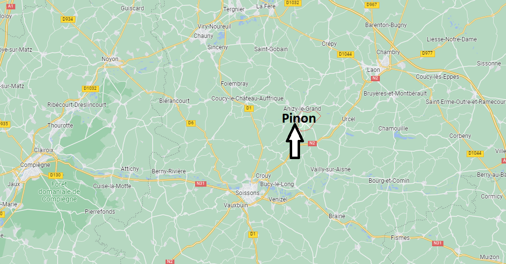 Où se situe Pinon (02320)