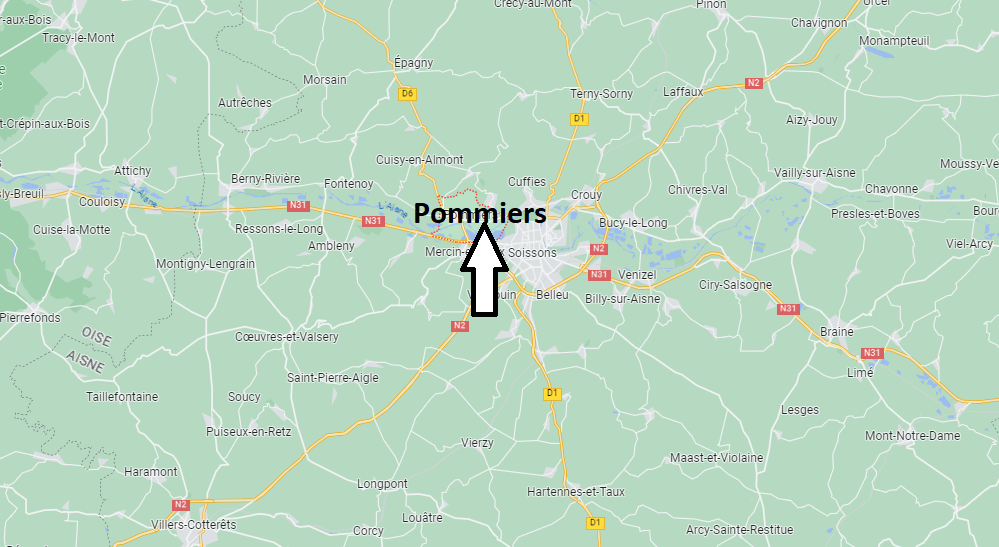 Où se situe Pommiers (02200)
