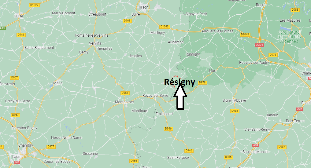 Où se situe Résigny (02360)