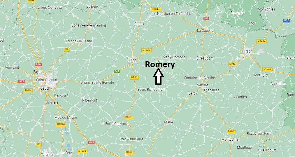 Où se situe Romery (02120)
