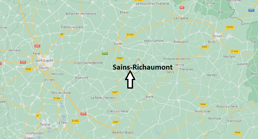 Où se situe Sains-Richaumont (02120)