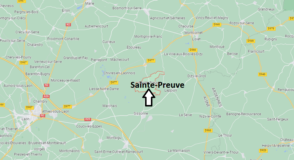 Où se situe Sainte-Preuve (02350)