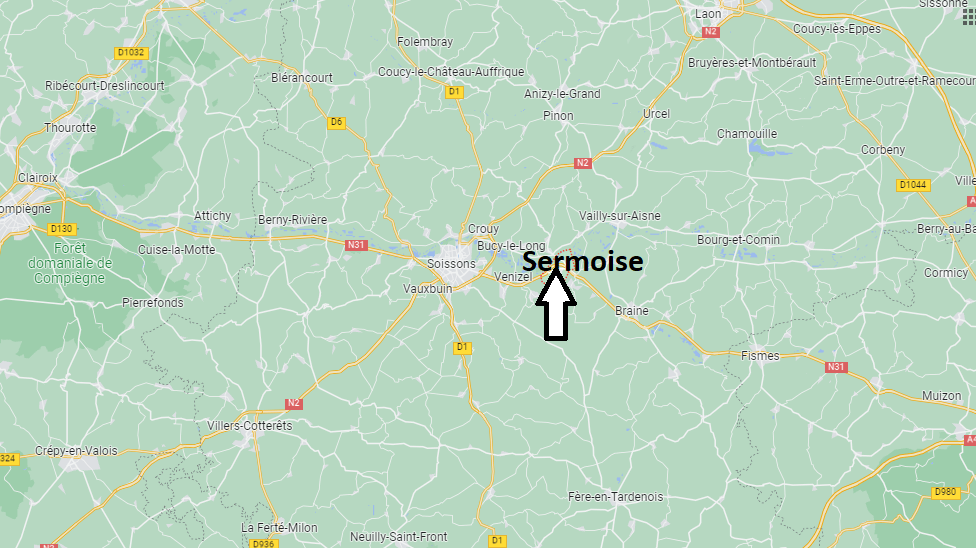 Où se situe Sermoise (02220)