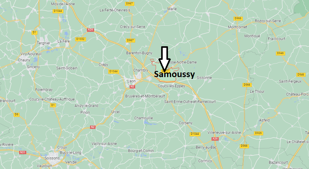 Où se situe Samoussy (02840)