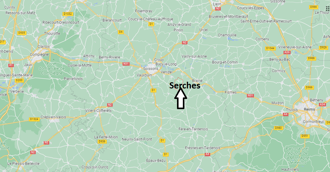 Où se situe Serches (02220)