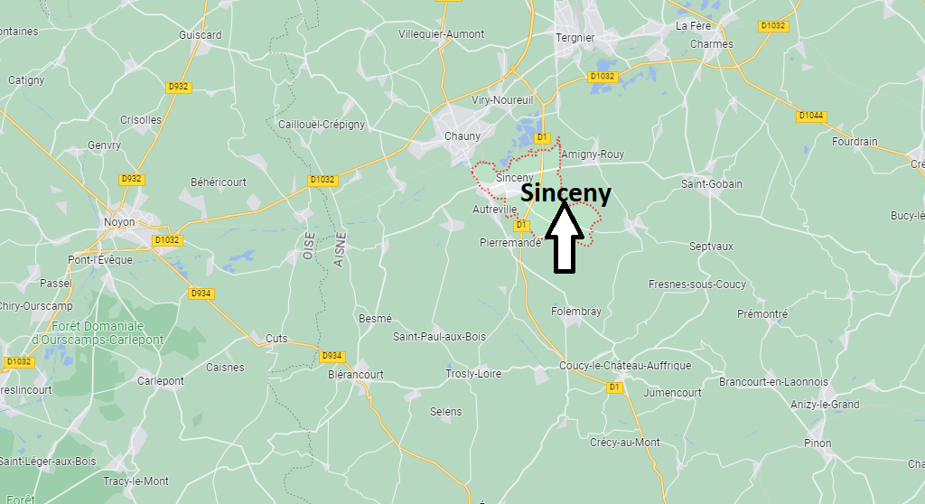 Où se situe Sinceny (02300)