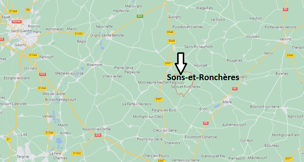 Où se situe Sons-et-Ronchères (02270)