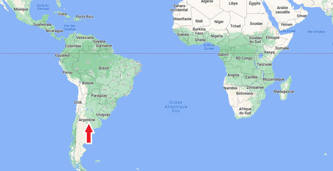 Où se trouve l'Argentine sur la carte du monde