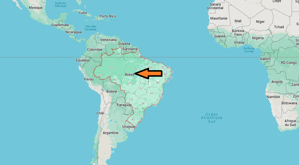 Sur quel continent se trouve le Brésil