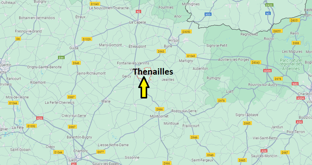 Où se situe Thenailles (02140)