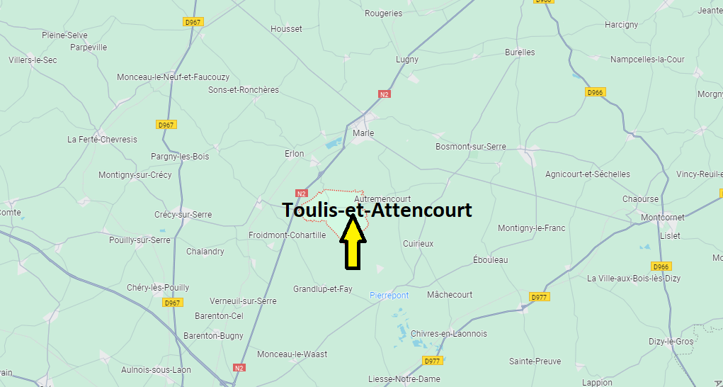 Où se situe Toulis-et-Attencourt (02250)