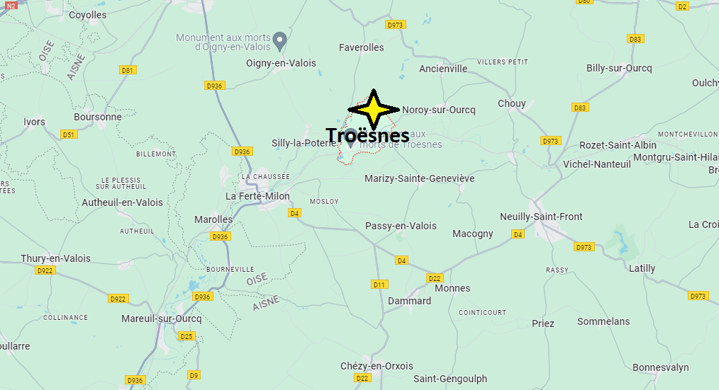 Où se situe Troësnes (02460)