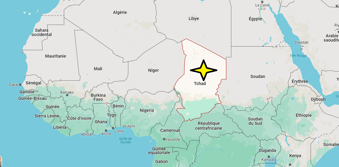 Où se trouve le Tchad sur la carte du monde