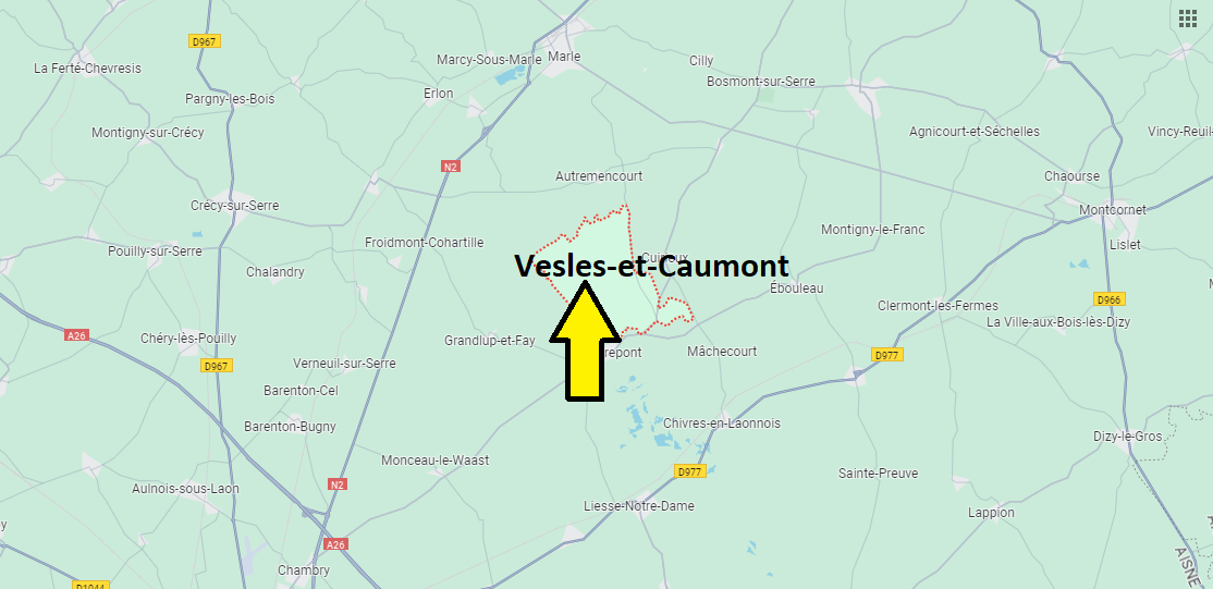 Où se situe Vesles-et-Caumont (02350)