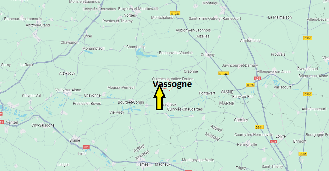 Où se situe Vassogne (02160)