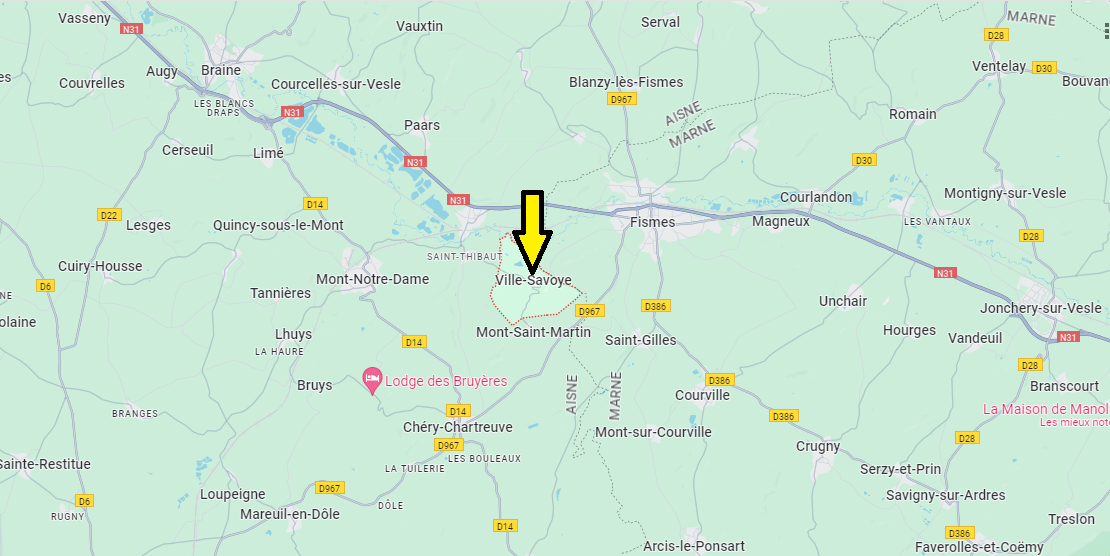 Où se situe Ville-Savoye (02220)
