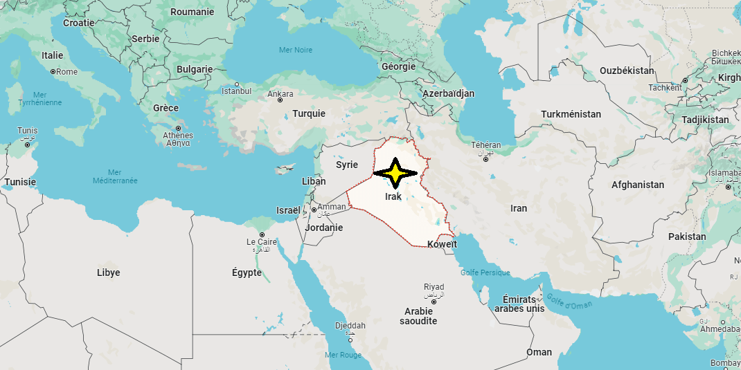 Où se trouve l'Irak sur la carte du monde
