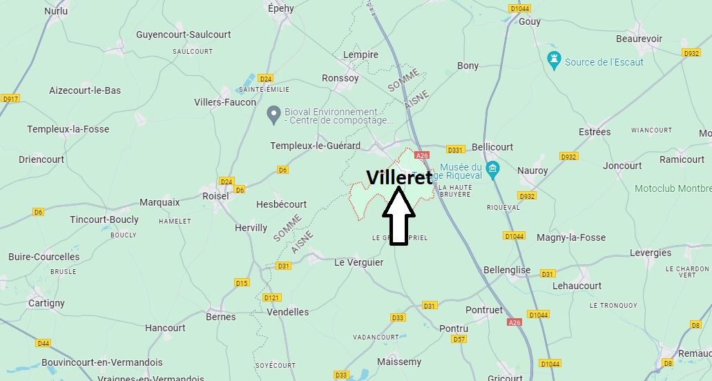 Où se situe Villeret (02420)