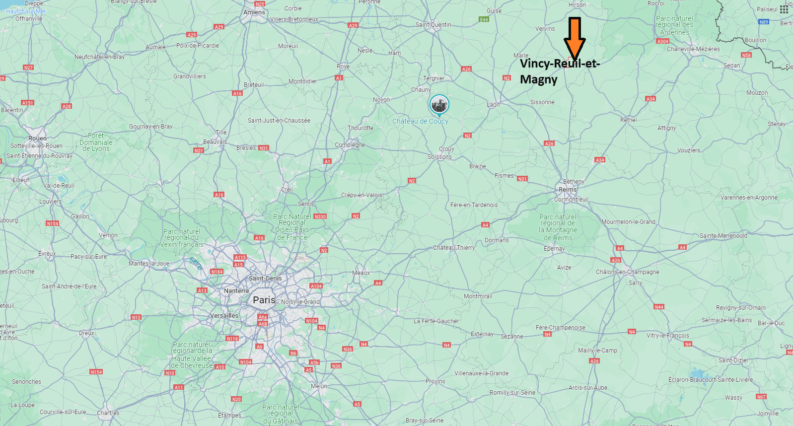 Où se trouve Vincy-Reuil-et-Magny