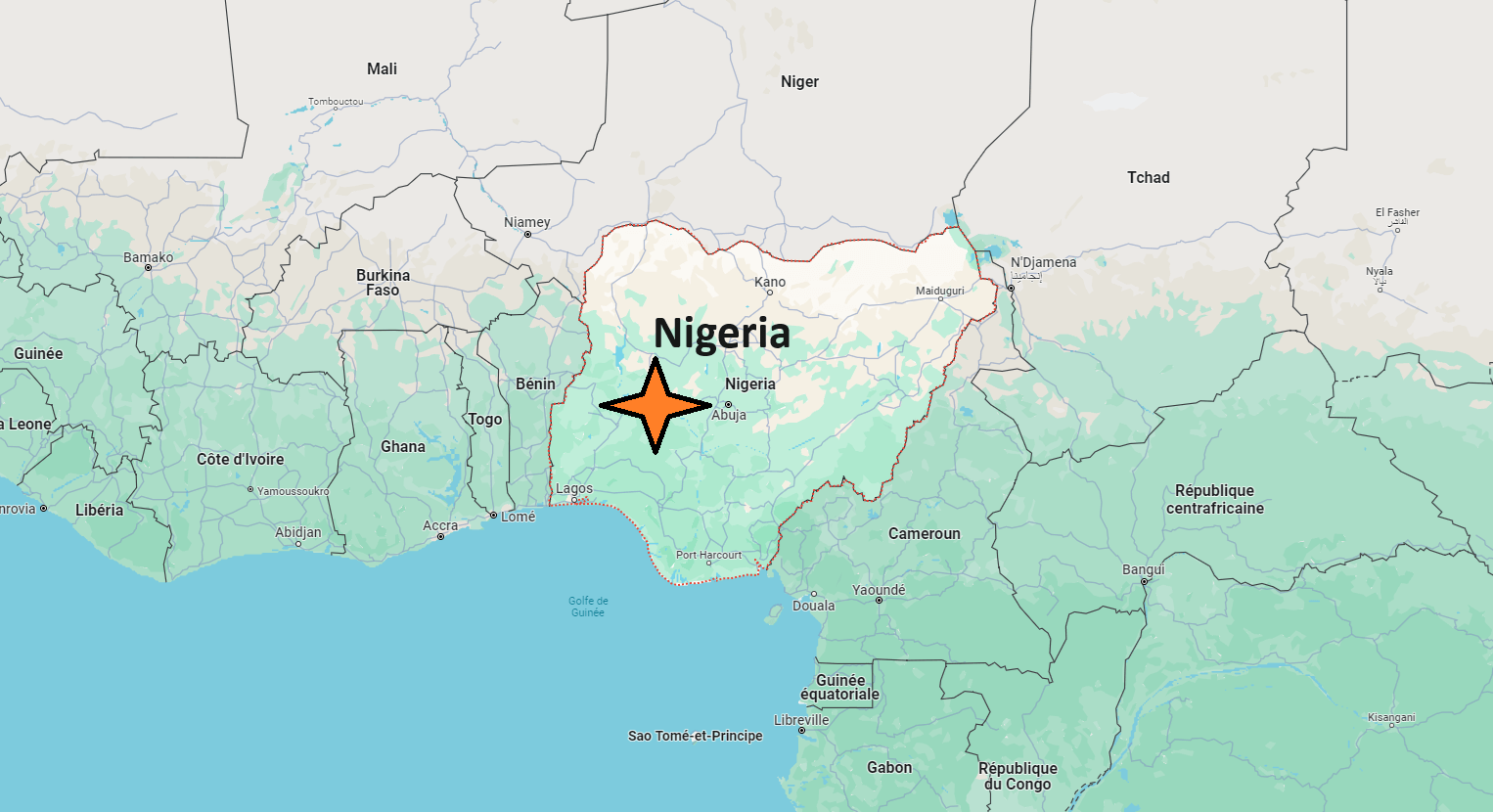 Dans quel continent se trouve le Nigeria