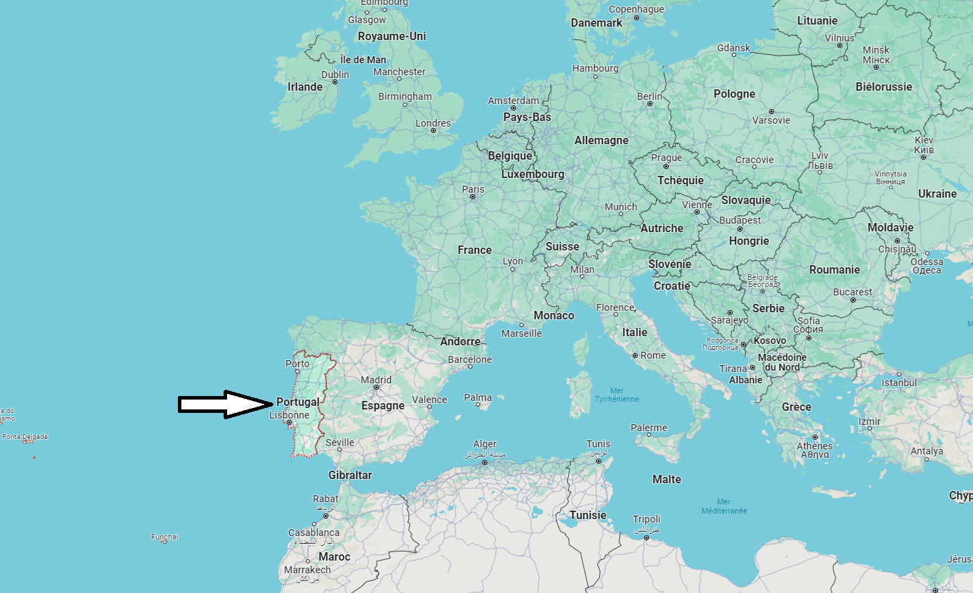 Où se trouve le Portugal sur la carte du monde