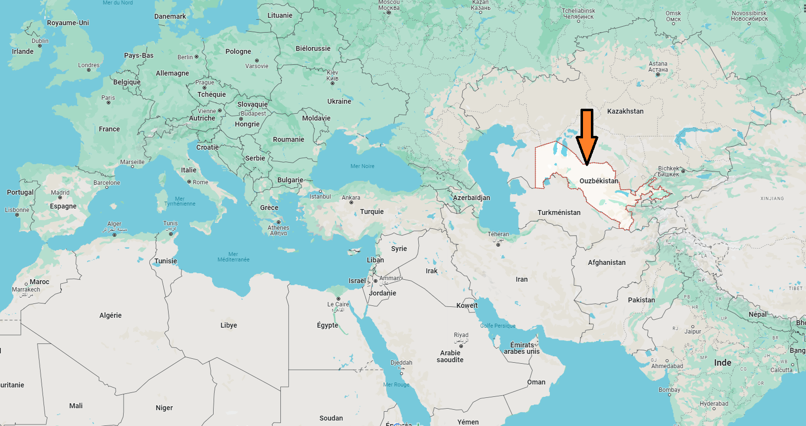 Sur quel continent se trouve Ouzbékistan