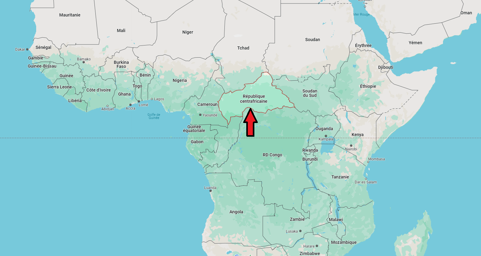 Sur quel continent se trouve la République centrafricaine