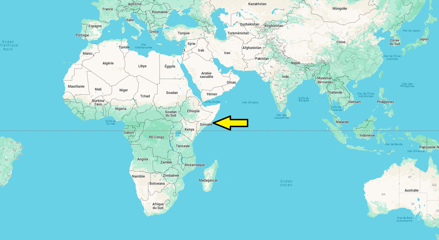 Où se trouve la Somalie en Afrique