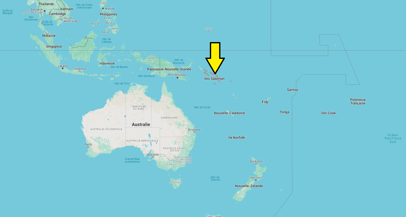 Sur quel continent se trouvent les Îles Salomon