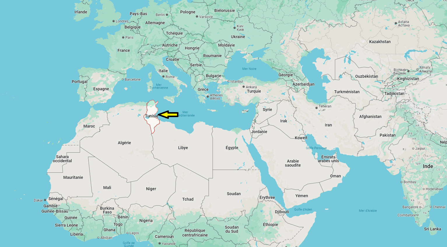 Dans quel continent se trouve la Tunisie