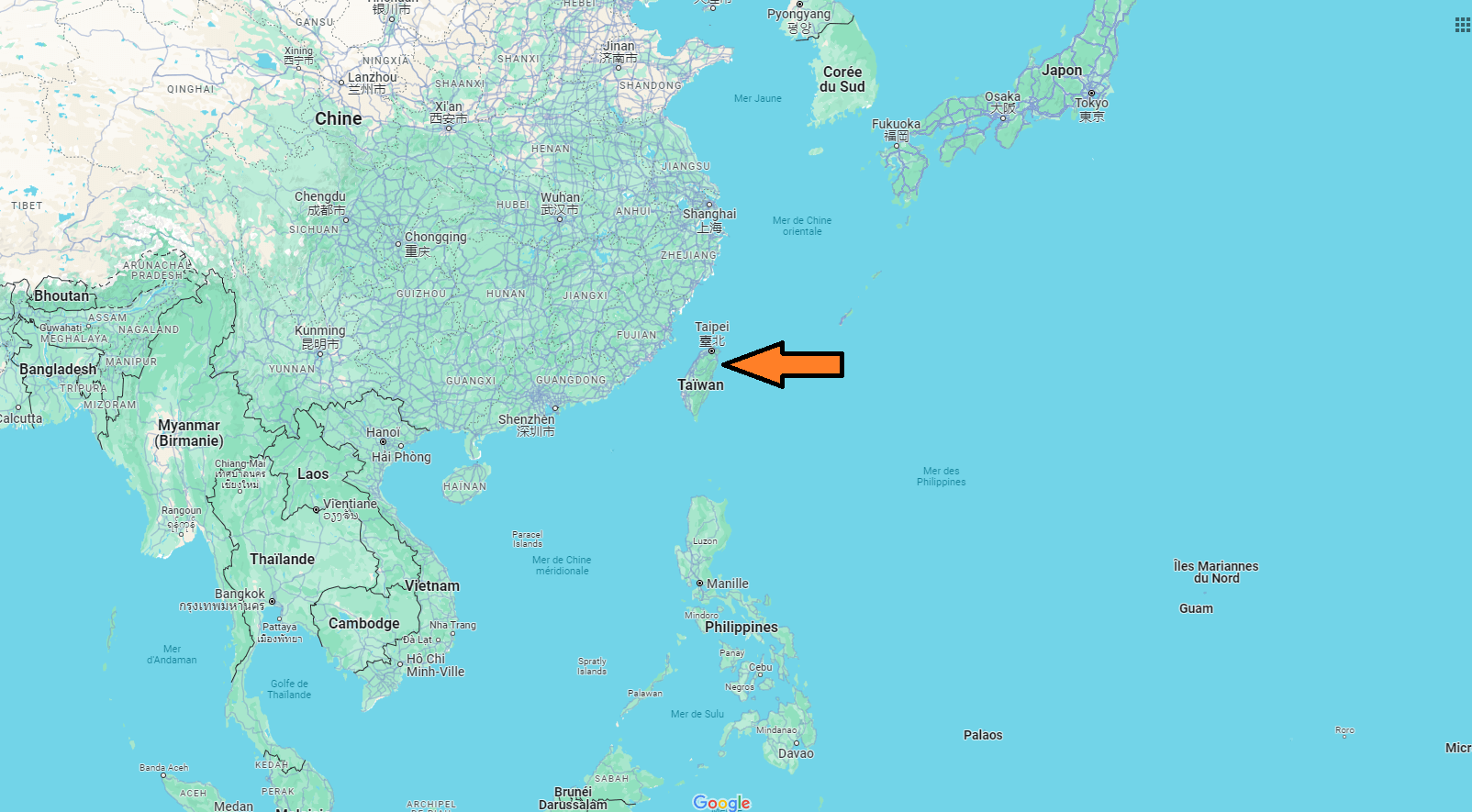 Où se situe Taïwan sur la carte du monde