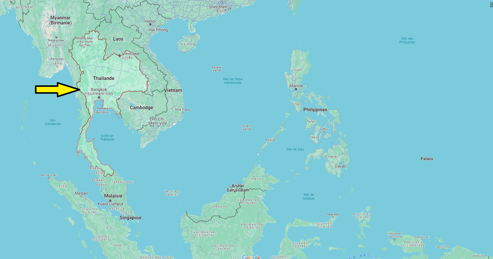 Où se trouve la Thaïlande sur la carte du monde