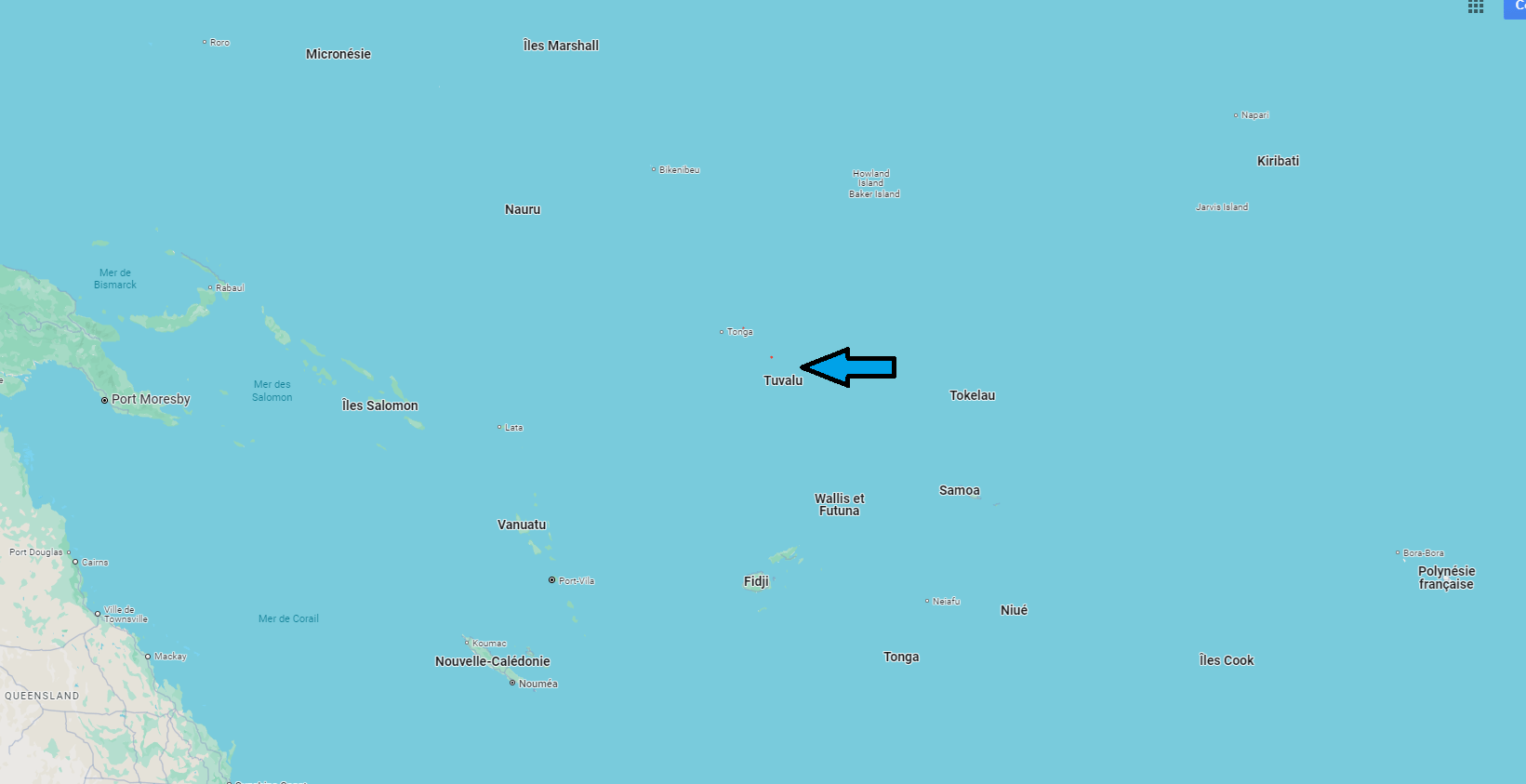 Où se trouve l'île de Tuvalu