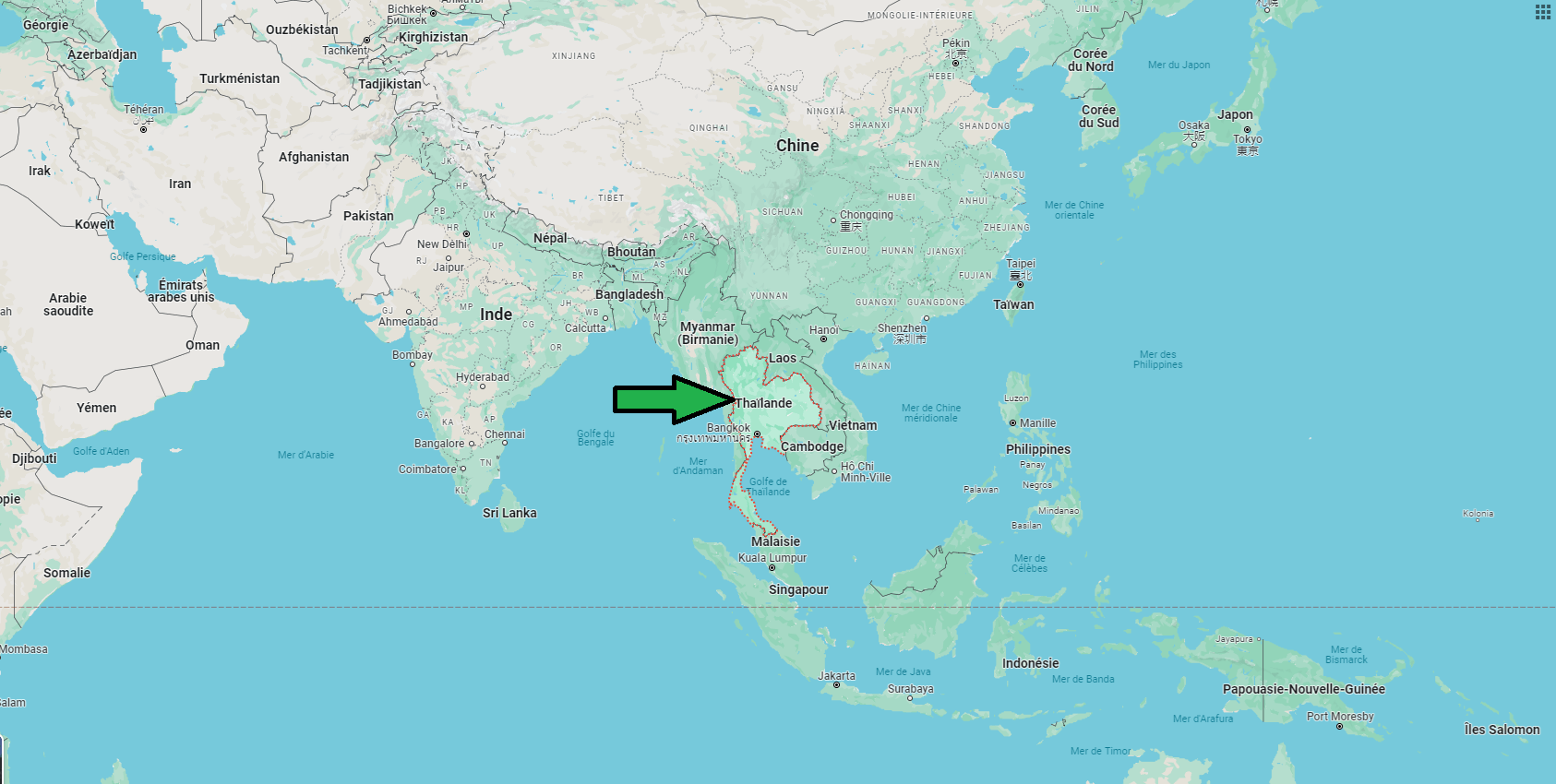 Sur quel continent se trouve la Thaïland