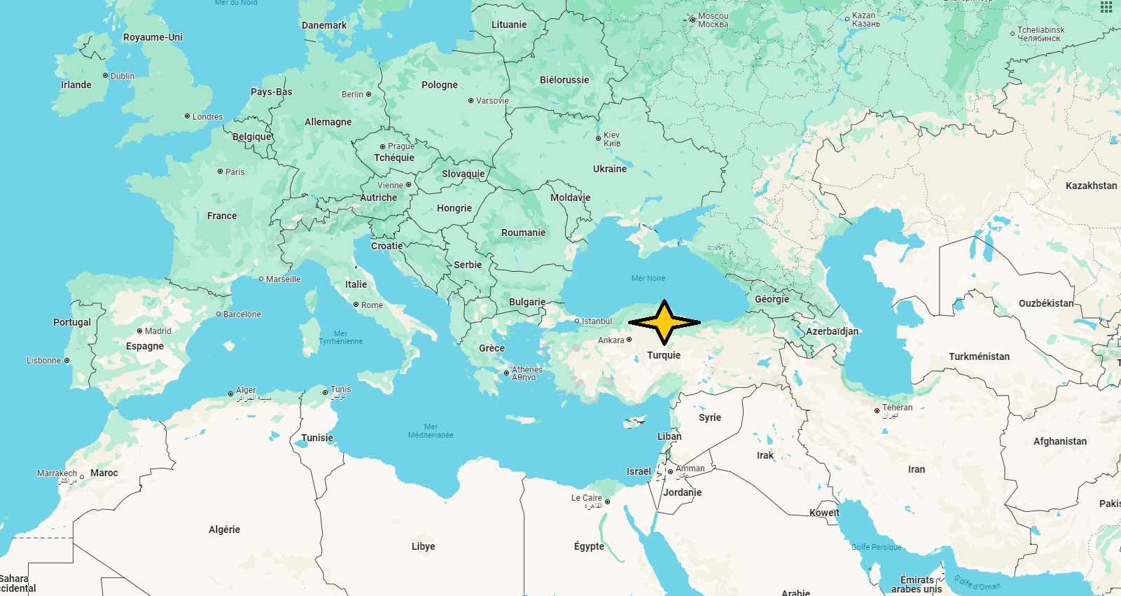 Sur quel continent se trouve la Turquie