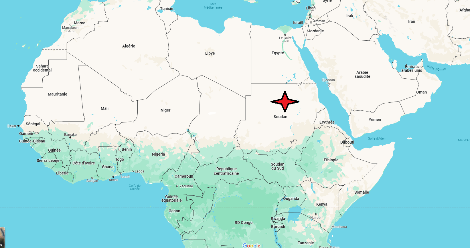 Sur quel continent se trouve le Soudan