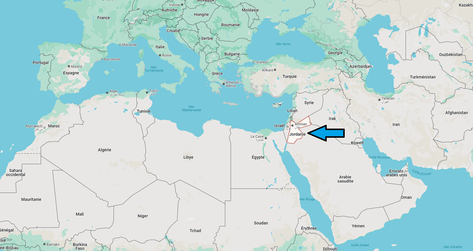 Dans quel continent se trouve la Jordanie