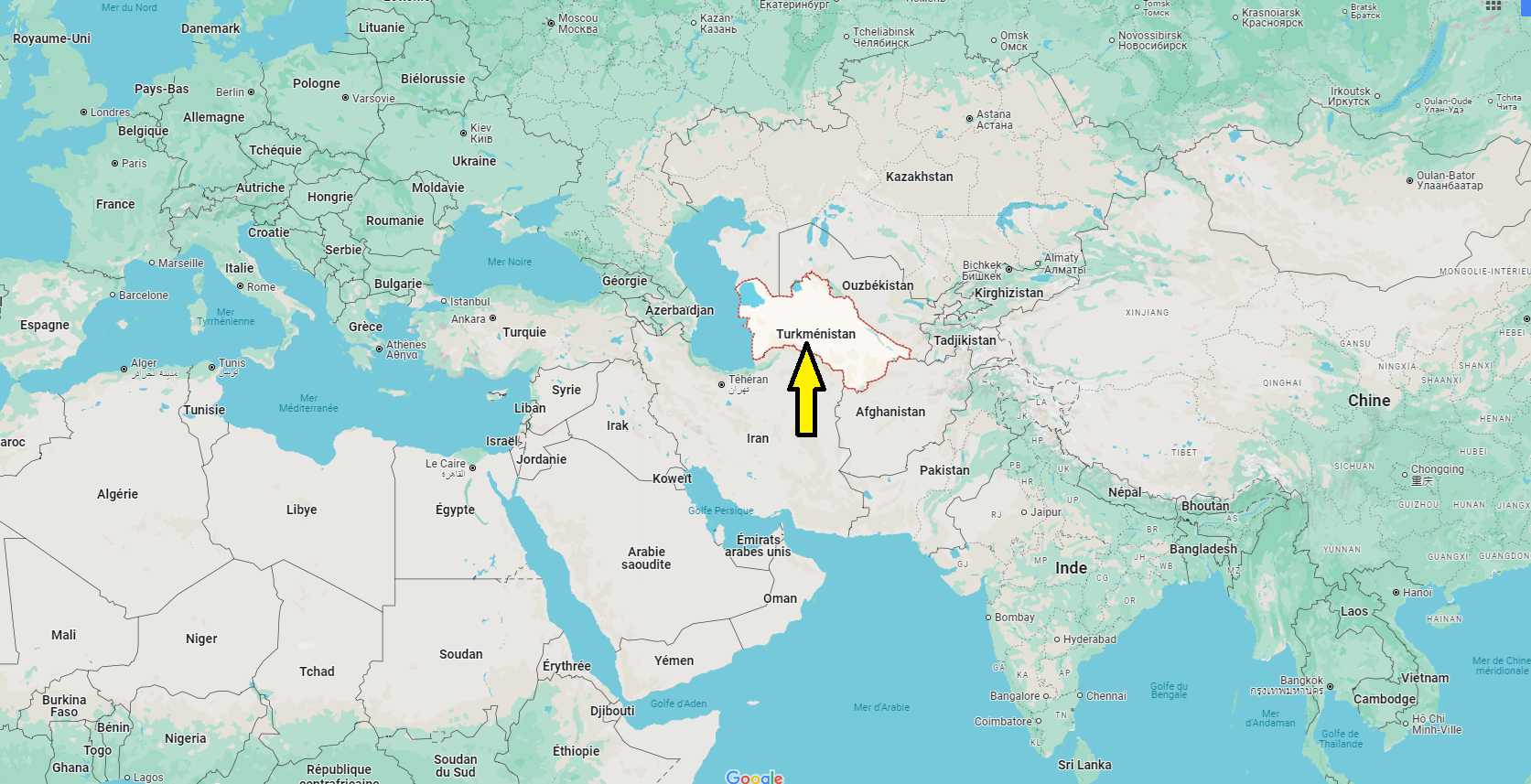 Dans quel continent se trouve le Turkménistan