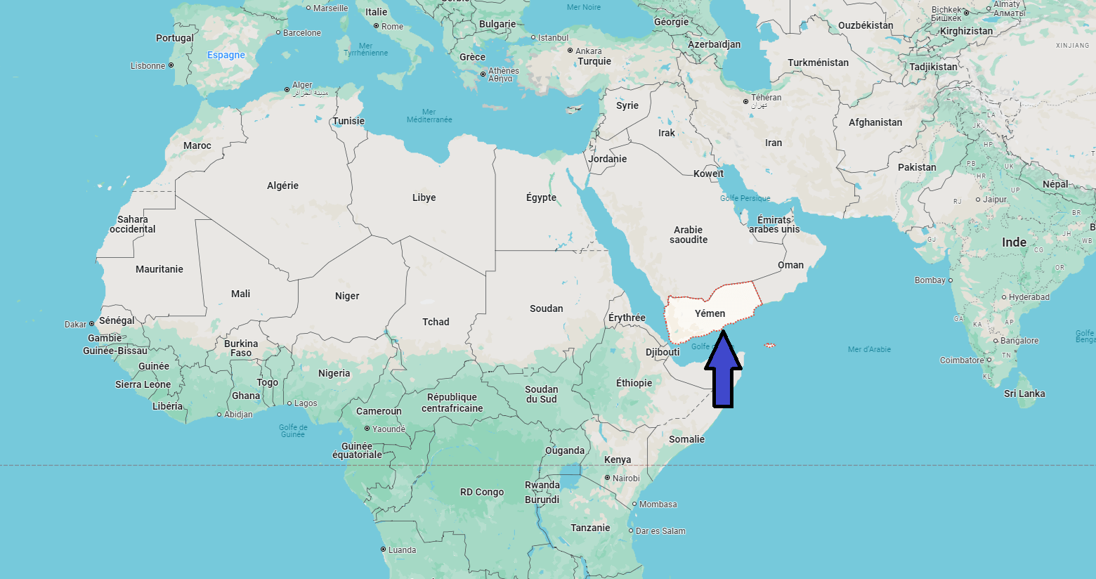 Sur quel continent se trouve le Yémen