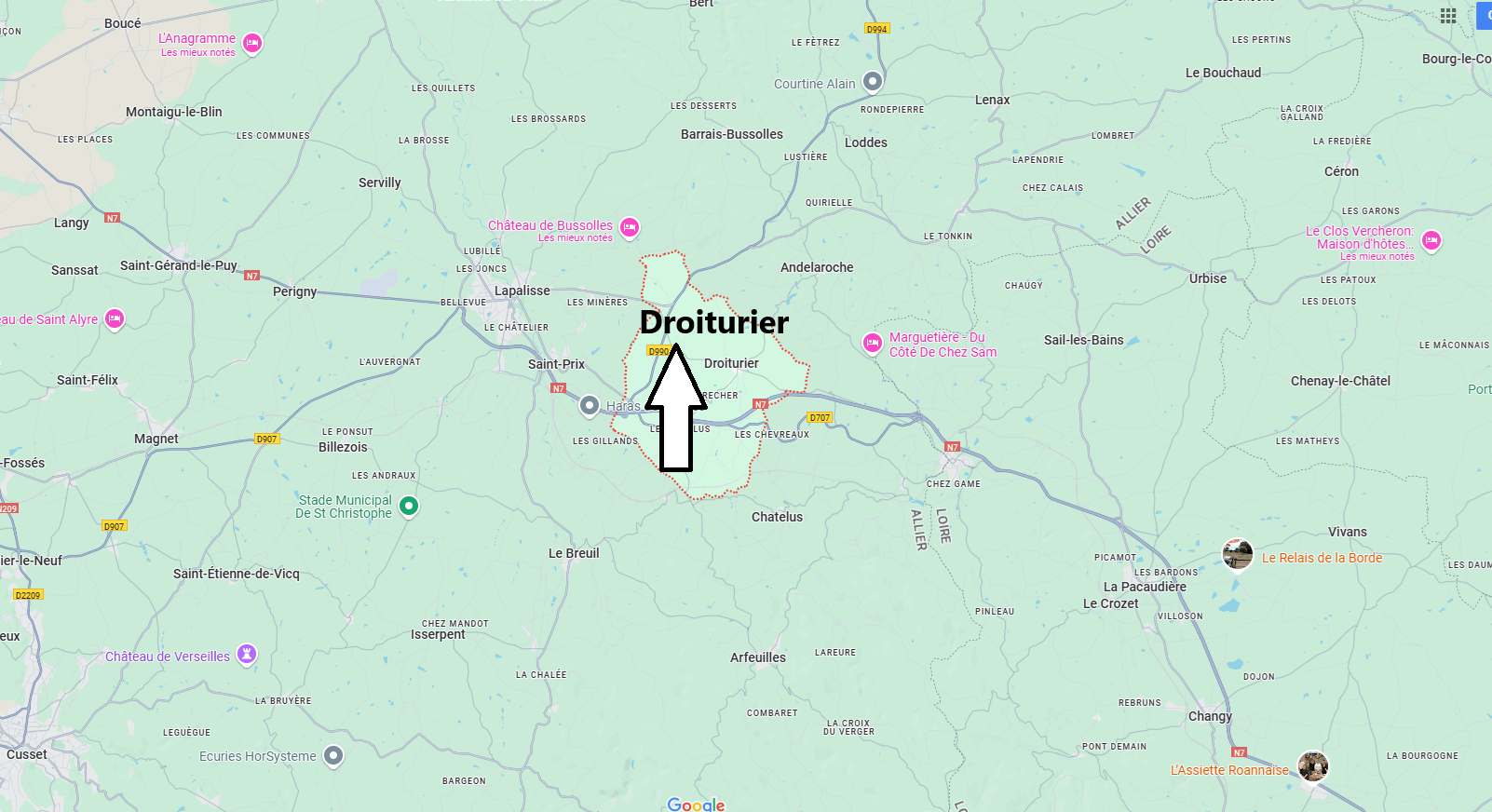 Où se situe Droiturier (03120)