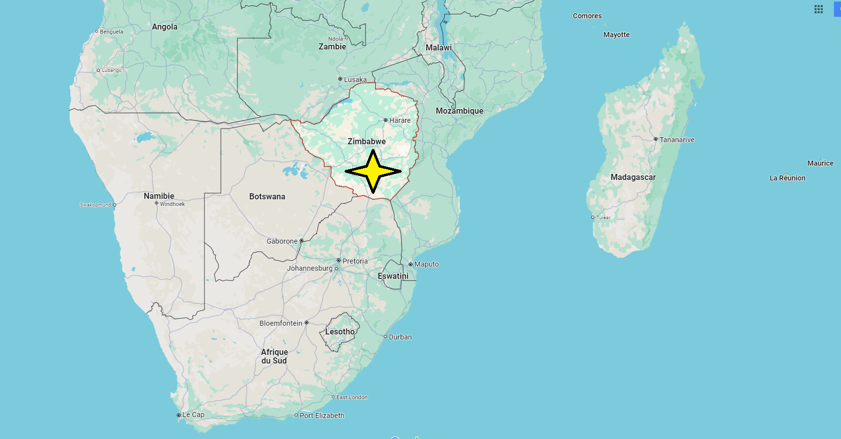 Sur quel continent se trouve le Zimbabwe