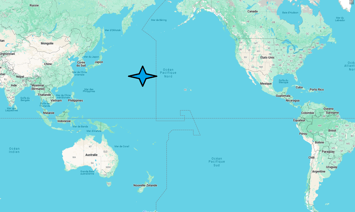 Où se situe l'océan Pacifique sur une carte