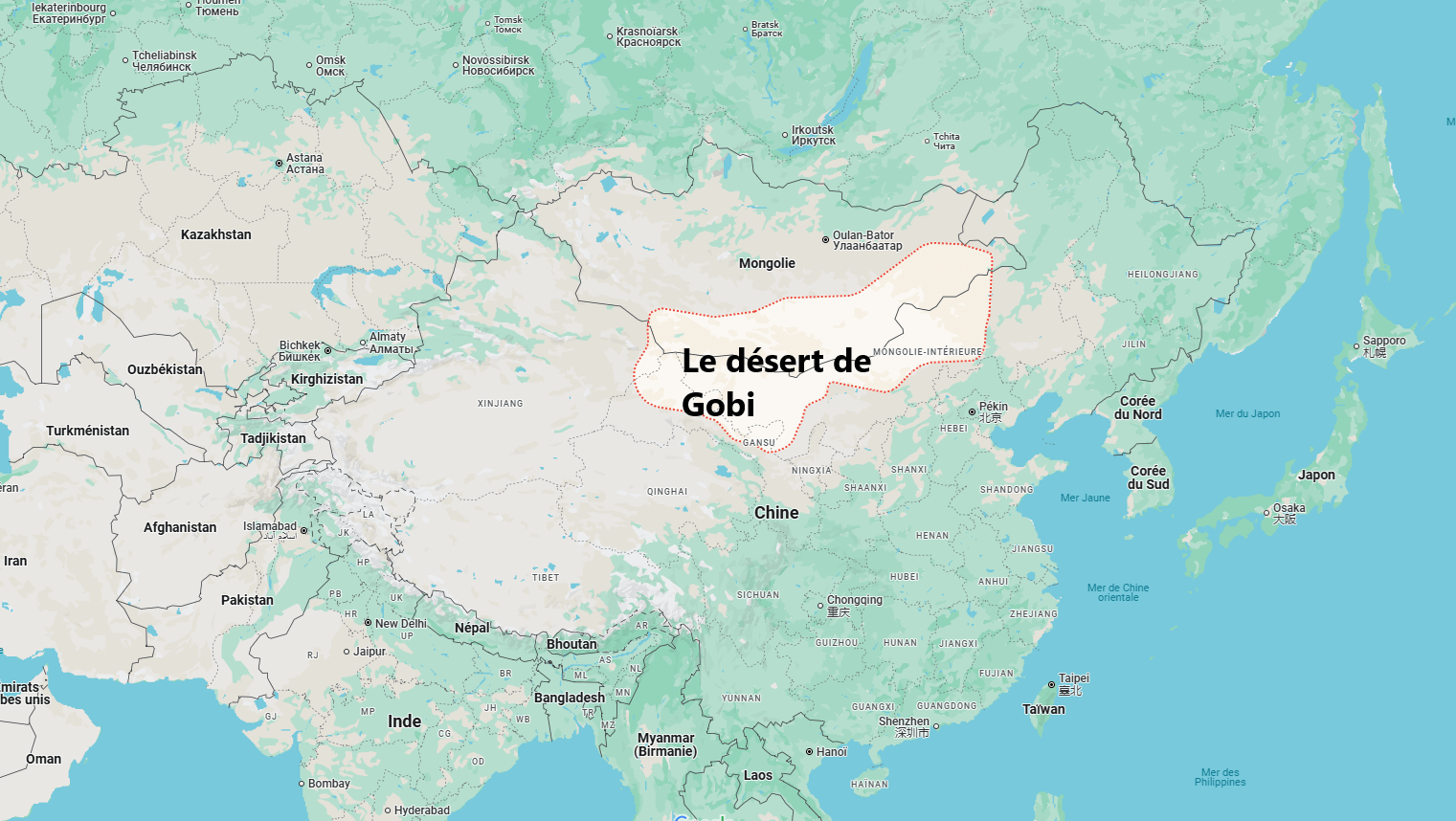 Où se situe le désert de Gobi