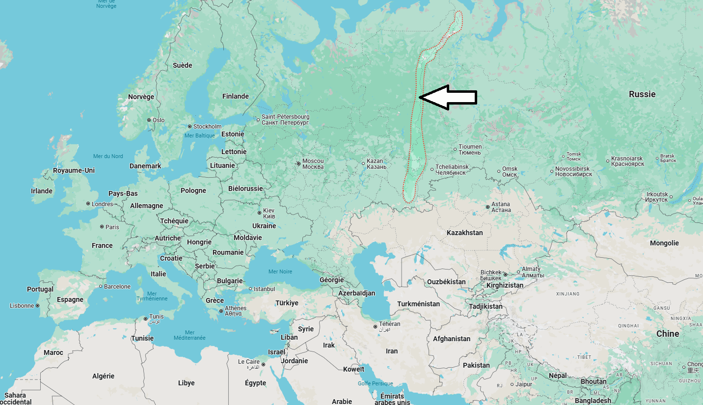 Où se trouve les monts Oural